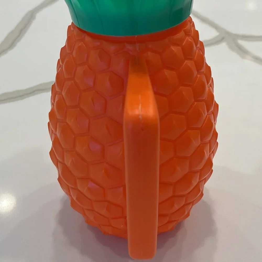 Vintage Mid-Century Minerware Orange Plastic Pineapple Pitcher